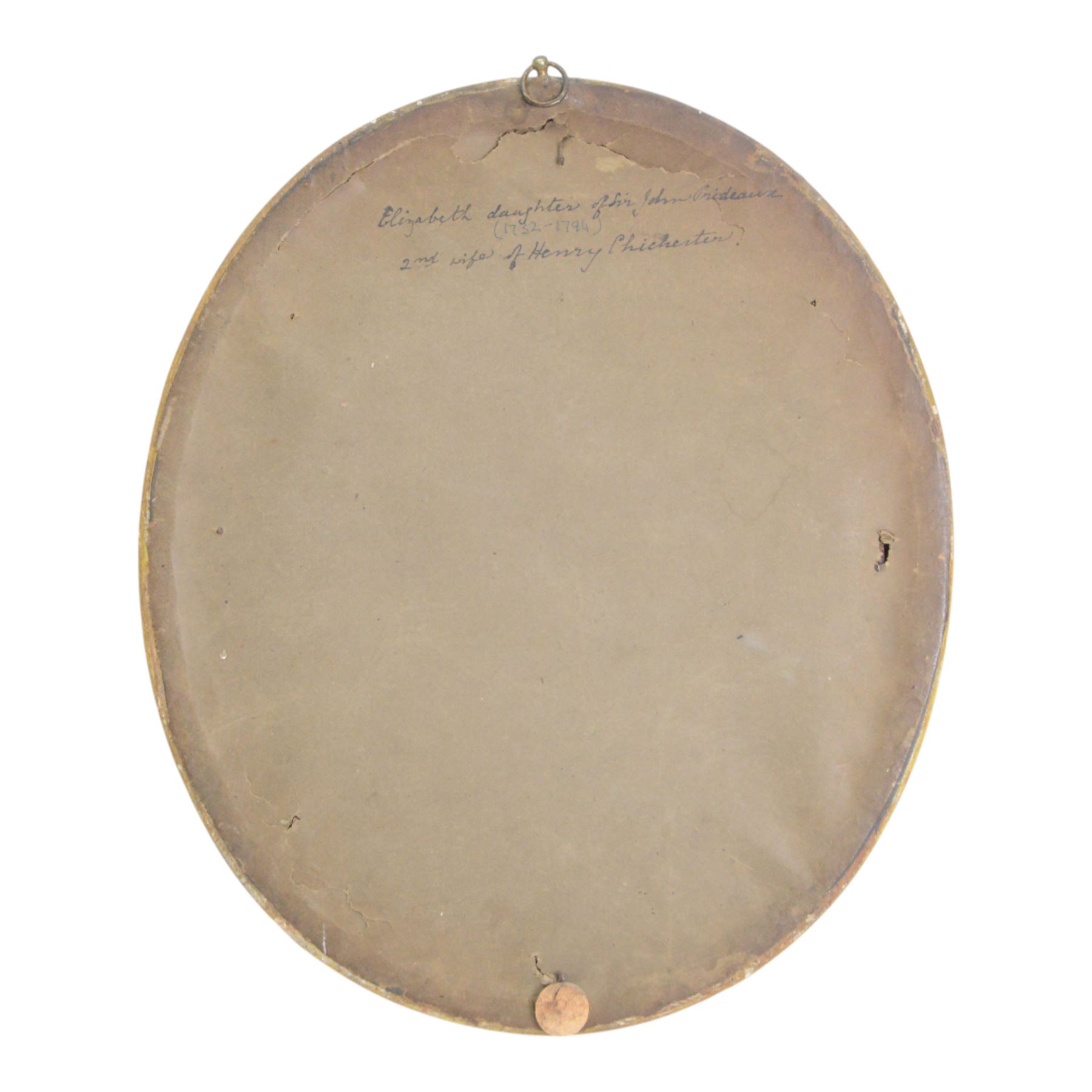 English School (Late 18th century): 
Henry Chichester (1724–1799) of Northcote, Devon, and Northover, Somerset and his second wife, Elizabeth Elizabeth Chichester (née Prideaux, 1732–1794), daughter of Sir John Prideaux, 6th Baronet,
Pair of pastel portraits 
Oval
Gilt framed
Named verso
30.5cm x 25cm

The Chichesters were an established Devonshire family whose ancestral seat at Northcote, near East Down formed the foundation for their prominence in North Devon. Through inheritance, Henry Chichester also acquired the Northover estate in Somerset, following the extinction of the Hody male line, whilst also retaining his Northcote property. Henry and Elizabeth’s marriage united two distinguished local families, the Chichesters and the Prideauxs of Netherton. Over the centuries, the Chichesters amassed a notable collection of art, furnishings, and manuscripts, reflecting their cultural interests and status. Their descendants later inherited and established the Arlington Court estate, which remained the family seat for over 300 years until it was entrusted to the National Trust in the 20th century.

Provenance: By family descent from the Chichesters of Arlington Court, Devon; from the collection of Andrew Chichester Everitt.