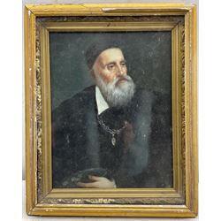 After Titian (Italian 1486-1576): Self Portrait, oil on board unsigned 24cm x 19cm 
