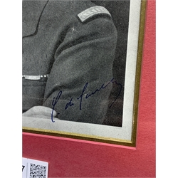 Charles De Gaulle, signed photograph, head and shoulder portrait in uniform wearing oak leaf decorated kepi 20 x 15cm, framed; with manuscript card of provenance from the French diplomat Ronald R. Ciccone in envelope marked '8 Cornwall Gardens London SW7 4AL'