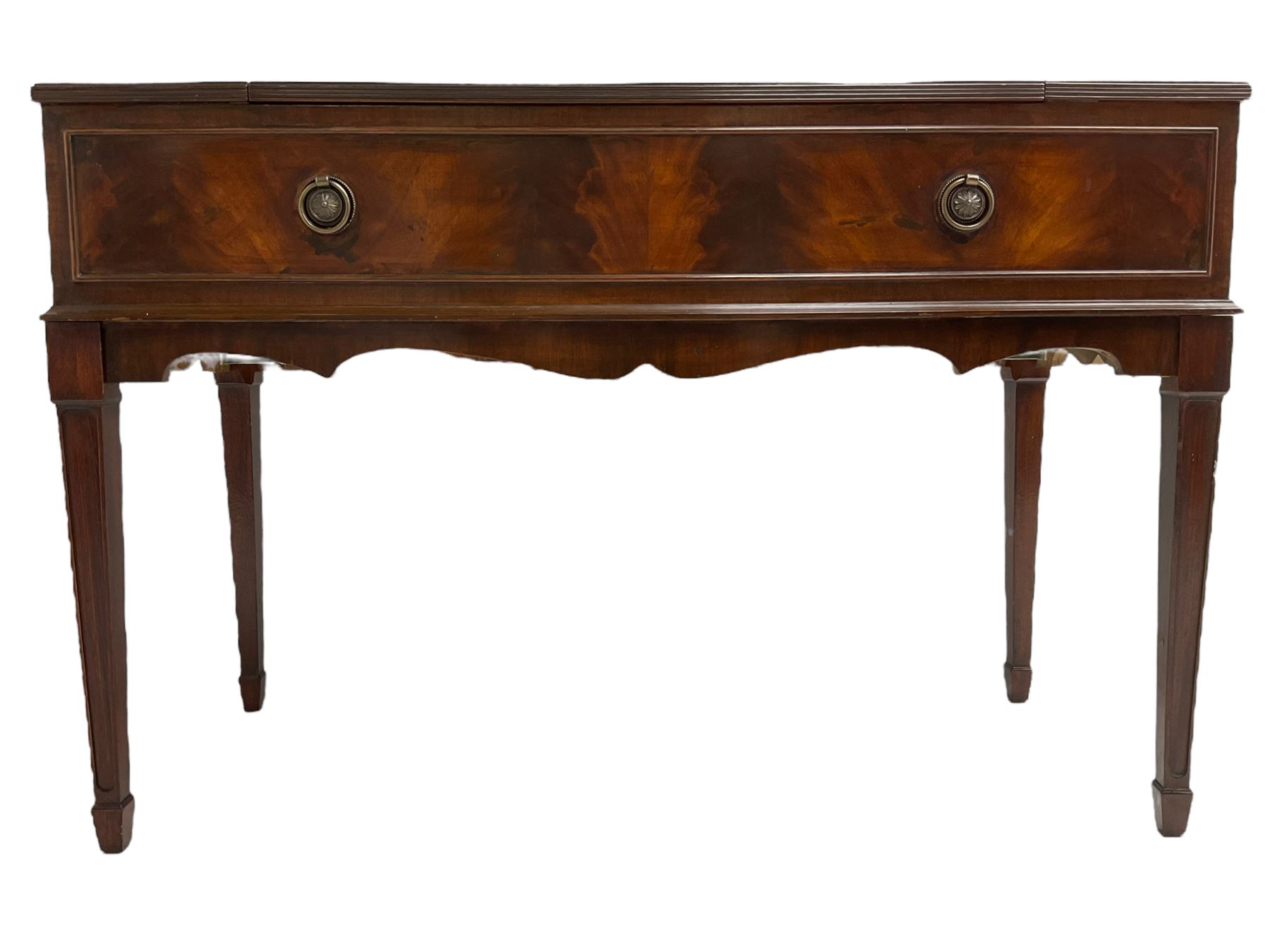 1970s mahogany radiogram with ‘Garrard’ SP25 MK IV turntable and integrated speakers