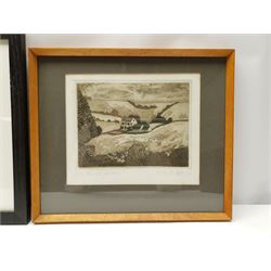 Michael Atkin (Scarborough 1952-): 'Farm at Glaisdale' near Whitby, artist's proof etching with aquatint signed and titled in pencil 18cm x 22cm; David Morris (Northern British 1937-2018): 'Grape Lane Whitby', artist's proof etching with aquatint signed and titled in pencil 16cm x 20cm (2)