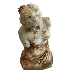 After Alexandros of Antioch - large cast iron figure of Venus de Milo or Aphrodite of Melos, depicting the torso and head