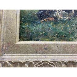 William Mark Fisher RA (American/British 1841-1923): Milking Time in the Cow Pasture, oil on canvas signed 24cm x 31cm 