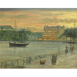 Robert Sheader (British 20th century) after Atkinson Grimshaw: The Grand Hotel Scarborough, oil on board unsigned 39cm x 49cm