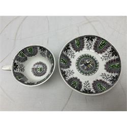 Collection of 19th century tea wares by William Smith & Co, decorated in various patterns including Cupid, Tally Ho and Fountain 