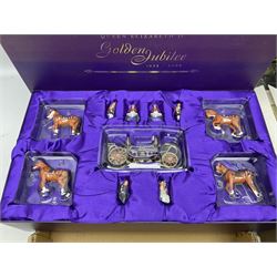 Corgi - Queen Elizabeth Golden Jubilee 1952 - 2002 1:40 scale die-cast model State Landau No. CC09901; boxed; Bburago Mercedes-Benz 500K Roadster 1936; and thirteen other modern die-cast models by Lledo, Matchbox, Cararama, Maisto, Quartzo etc; all boxed (15)