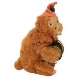 Two West German Urwald-Musik clockwork monkeys, one playing cymbals and the other a drum