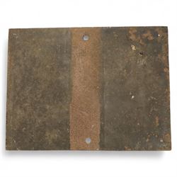 Late Victorian cast iron Midland Railway trespassing sign, dated June 1899, H51cm, W68cm