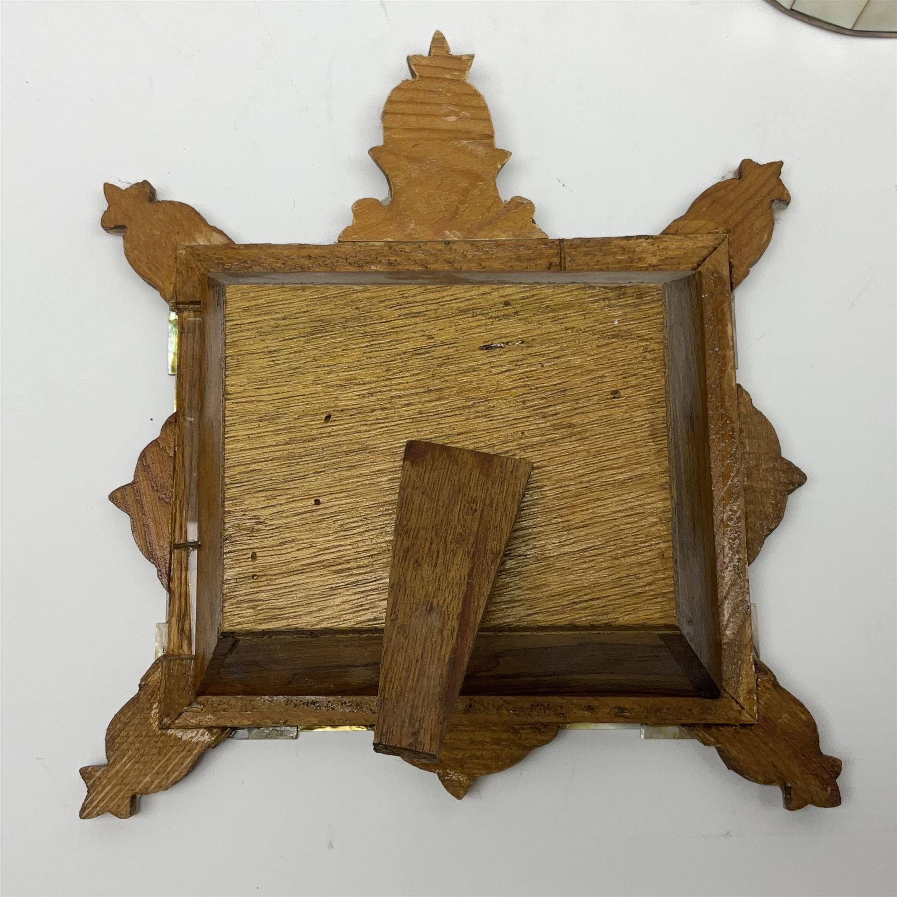 Mother of pearl nativity scene, together with mother of pearl box, shell and carved shell