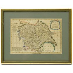 Emanuel Bowen (British 1694-1767): 'Yorkshire Divided into its Ridings' 'North Riding of Yorkshire' 'West Riding of Yorkshire' and 'East Riding of Yorkshire', set of four 18th century engraved maps with hand-colouring pub. Thomas Kitchin c.1750, 24cm x 34cm (4)