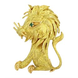 18ct gold lion brooch, stamped 750