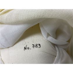 Two Zapf Creation limited edition designer collection dolls, by Brigette Paetsch, the first example with faux suede jacket, red jumper and denim skirt, no. 460, the second example 'Linda' in white dress with teddy bear accessory, no. 785, each signed B Paetsch, tallest L60cm