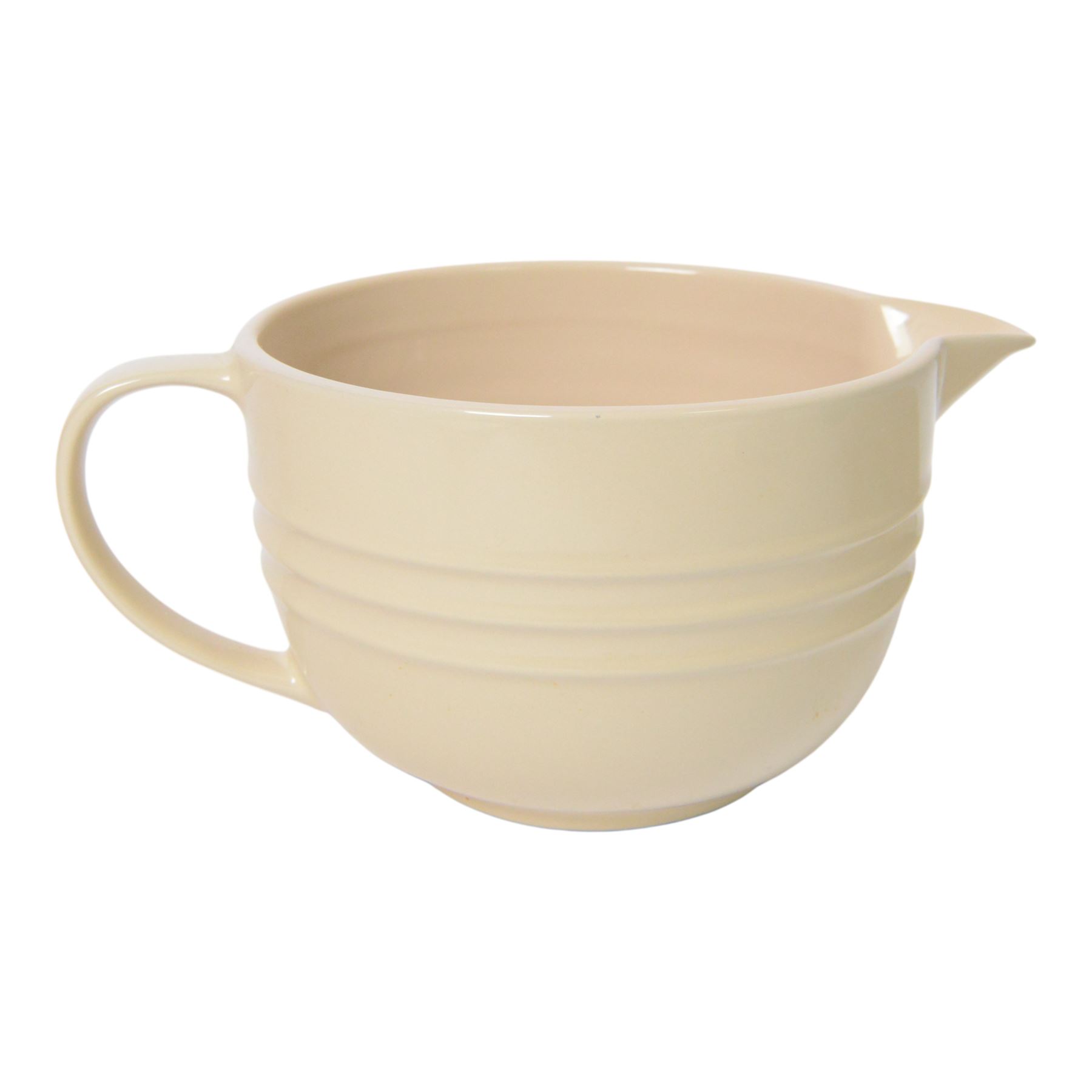 Le Creuset ceramic kitchen wares in cream and light blue, including pie dishes, baking dishes, petit casseroles etc  