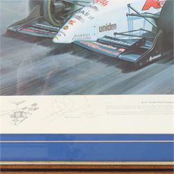 Signed limited edition Nigel Mansell print 'Red 5 - Double World Champion', signed by Nigel Mansell and artist Tony Smith, framed, frame H63cm, W82cm