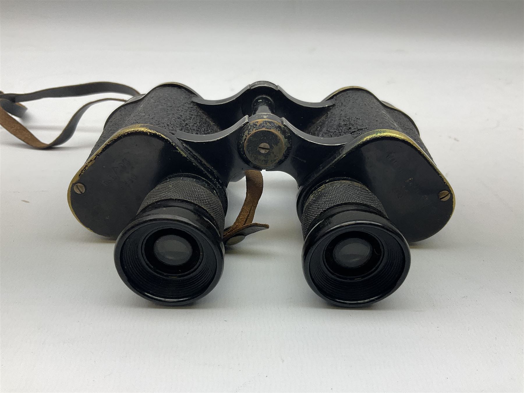WW2 Air Ministry pair of 6x binoculars by Watson-Baker Co. Ltd, model no. G.E./293, dated 1943, serial no.8568, in similarly marked calf leather carrying case