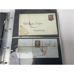 Postal history, including imperf penny reds on covers or entires, mourning cover, Cape of Good Hope overprinted postal stationary, pre-stamp items etc, housed in a ring binder folder