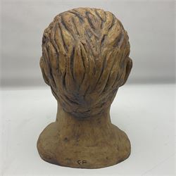 Studio Pottery bust, modelled as a man, H29cm