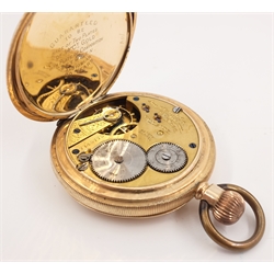  Late Victorian Waltham Mass. Hillside gold-plated hunter pocket watch no 7145775  