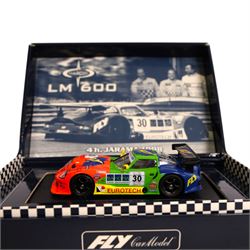 Fly Car Model 1:32 scale slot car no. A27 LM 600 4h Jarama 1998, together with SCX Pro slot car no. 50250 Citroen Xsara, both boxed