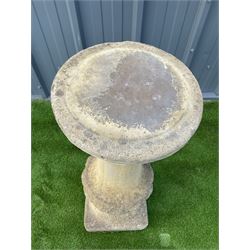 Lead, cast stone pedestal sundial, (Ø36 x H96) - THIS LOT IS TO BE COLLECTED BY APPOINTMENT FROM DUGGLEBY STORAGE, GREAT HILL, EASTFIELD, SCARBOROUGH, YO11 3TX