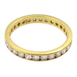 18ct gold channel set round brilliant cut diamond full eternity ring, hallmarked, total diamond weight 1.00 carat 