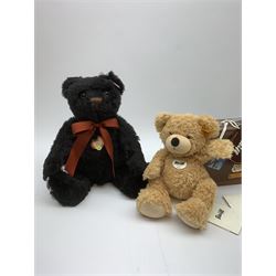 Modern limited edition Steiff teddy bear 'Joshua' No.846/5000 H35cm, boxed with certificate; and another Steiff teddy bear 'Fynn' H28cm in original  suitcase box with card labels (2)