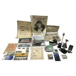 Quantity of usable postage, 1939 National Service booklet, and other ephemera to include 'When the Stars were Young' music sheet booklets, camera equipment etc