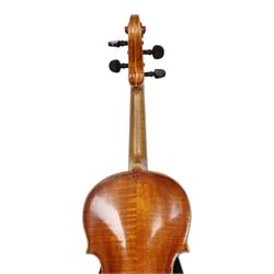 20th century violin, bearing label for Antonius and Hieronymus Amati, with bow stamped G. Werner, contained within fitted case