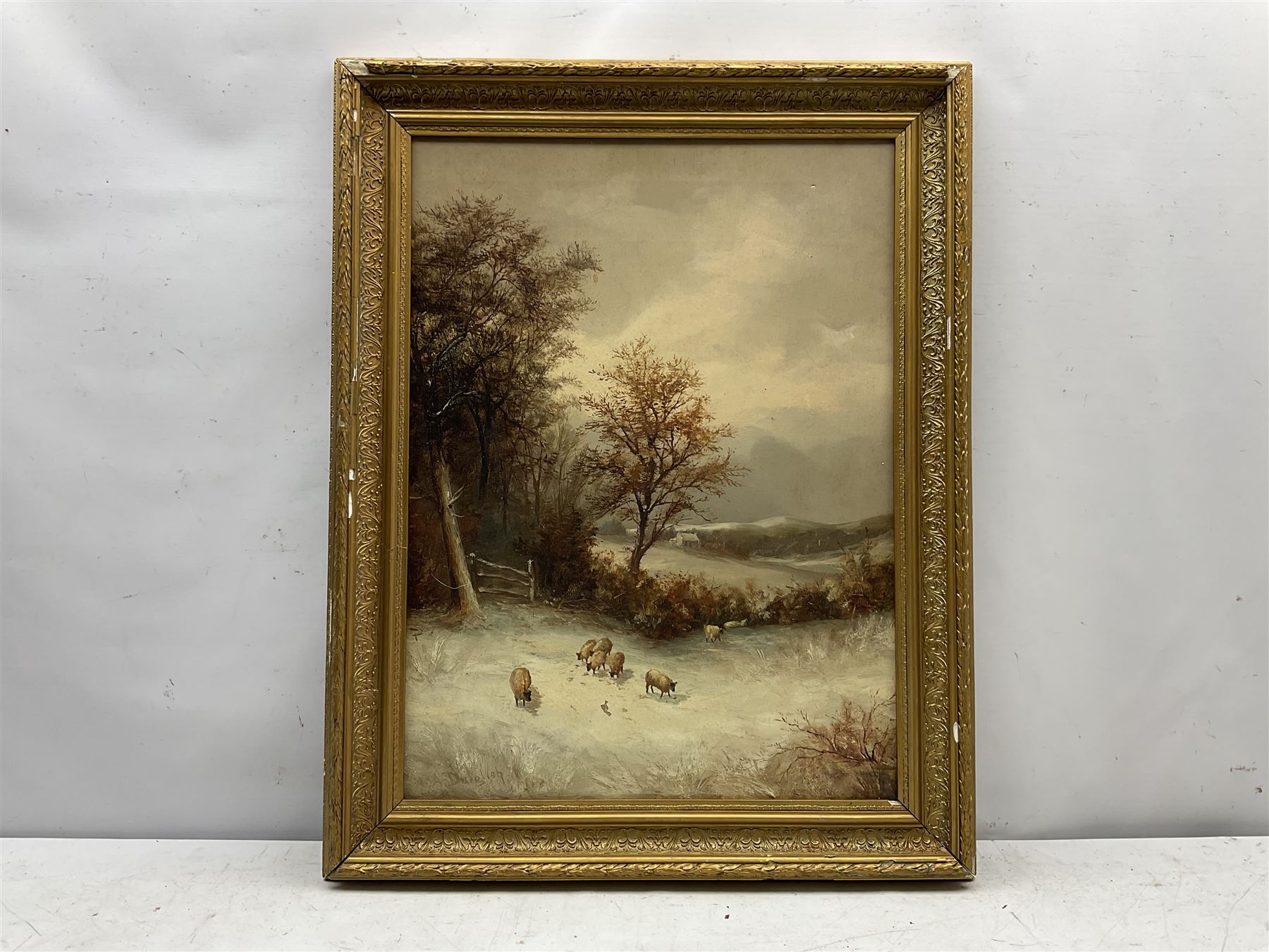 Andrew Adie Dalgleish (Scottish exh.1880-1904): 'Winter Ayrshire', oil on canvas signed, titled verso 59cm x 43cm