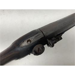 Early 19th century flintlock single barrel sporting gun by Johnston, approximately 14-bore, with 94cm(37