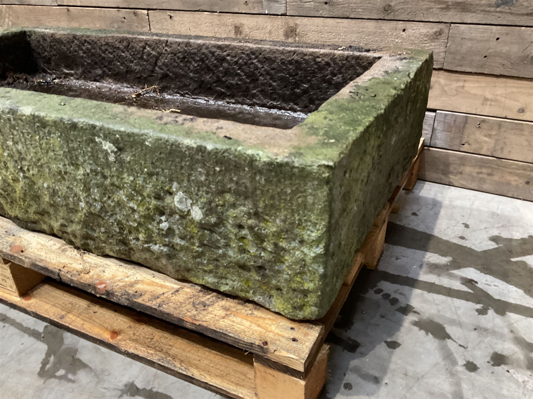 Large 19th century rectangular stone trough 