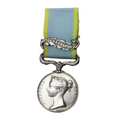 Victoria British Army Crimea medal with Sebastopol clasp, unnamed, with ribbon