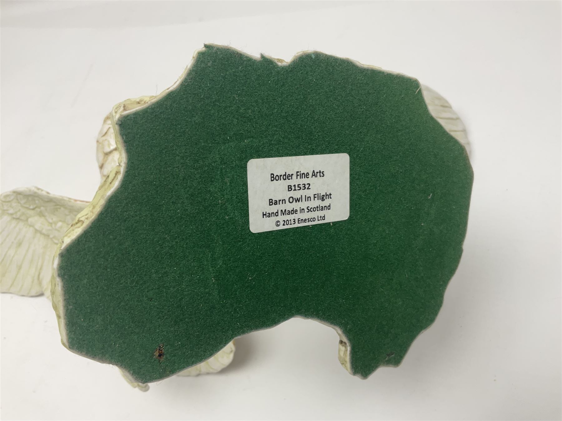 Border Fine Arts figure Barn Owl in Flight B1532, boxed with certificate, together with Country Artists figure Tawny Owl with Honeysuckle CA441, tallest H31.5cm