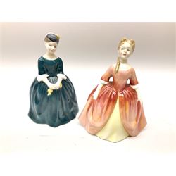 Royal Doulton Peggy Davies collection figures including Cherie HN2341, Debbie HN2400 and Royal Doulton miniature figures, Kirsty HN3213, Sunday Best HN3218, Sara HN3219, Ninette HN3215, Buttercup HN3908 and Fragrance HN3220.