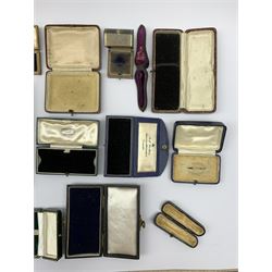 A collection of 19th/ early 20th century jewellery boxes to include Bell Brothers, J. W. Benson, W.W. Goldstraw, Anderson, Richard Smith & Sons, Mason & Son etc 