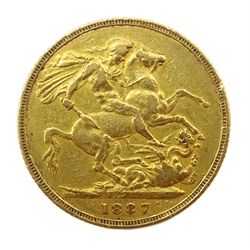  1887 gold full sovereign   