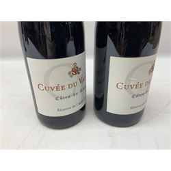 Dow's Trademark Finest Reserve Port, 75cl 20% vol, mixed red wines, two bottles Cuvee Du Vatican Cotes-du-Rhone Reserve de l'abbe 2016, 750ml 14%, Corsiero Nero Nero di Troia 750ml 13% vol and six others of various contents and proofs (9)