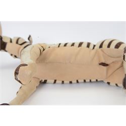 Karen Trower: two zebra sculptures, with leather sew over wood and metal frames, H48cm
