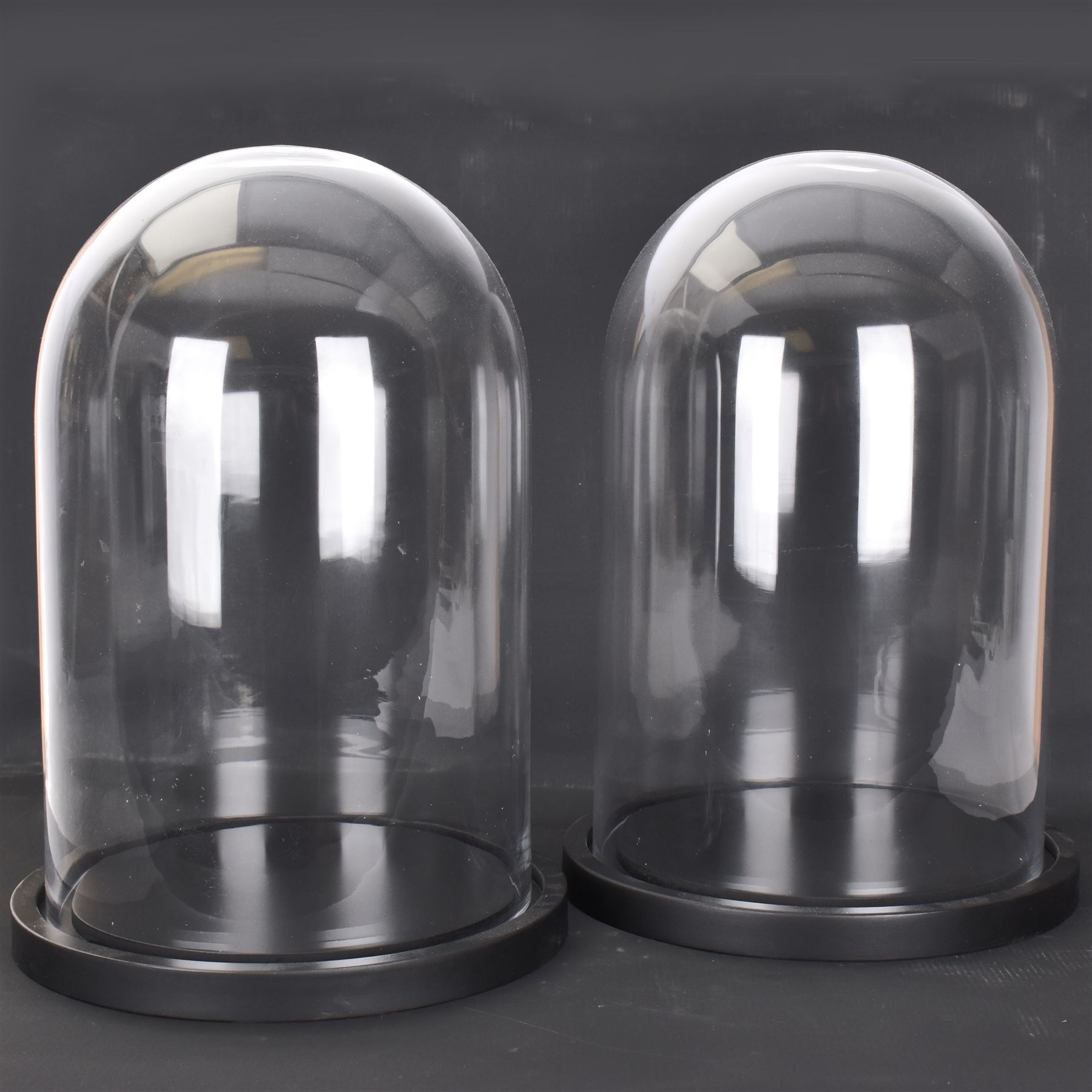 Glass Dome Base Pair of glass dome upon circular base | Glass | 109468