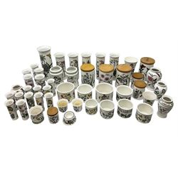 Quantity of Portmeirion The Botanic Garden pattern storage jars of various sizes, planters, vases etc (approx 47)  