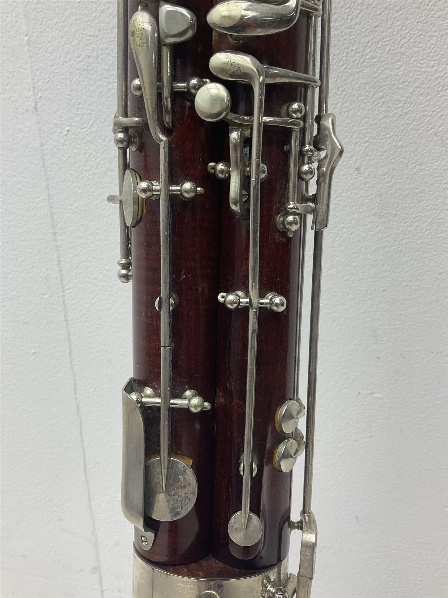 Schreiber & Sohne four-piece bassoon, serial no.9614; in fitted case with two crooks.
