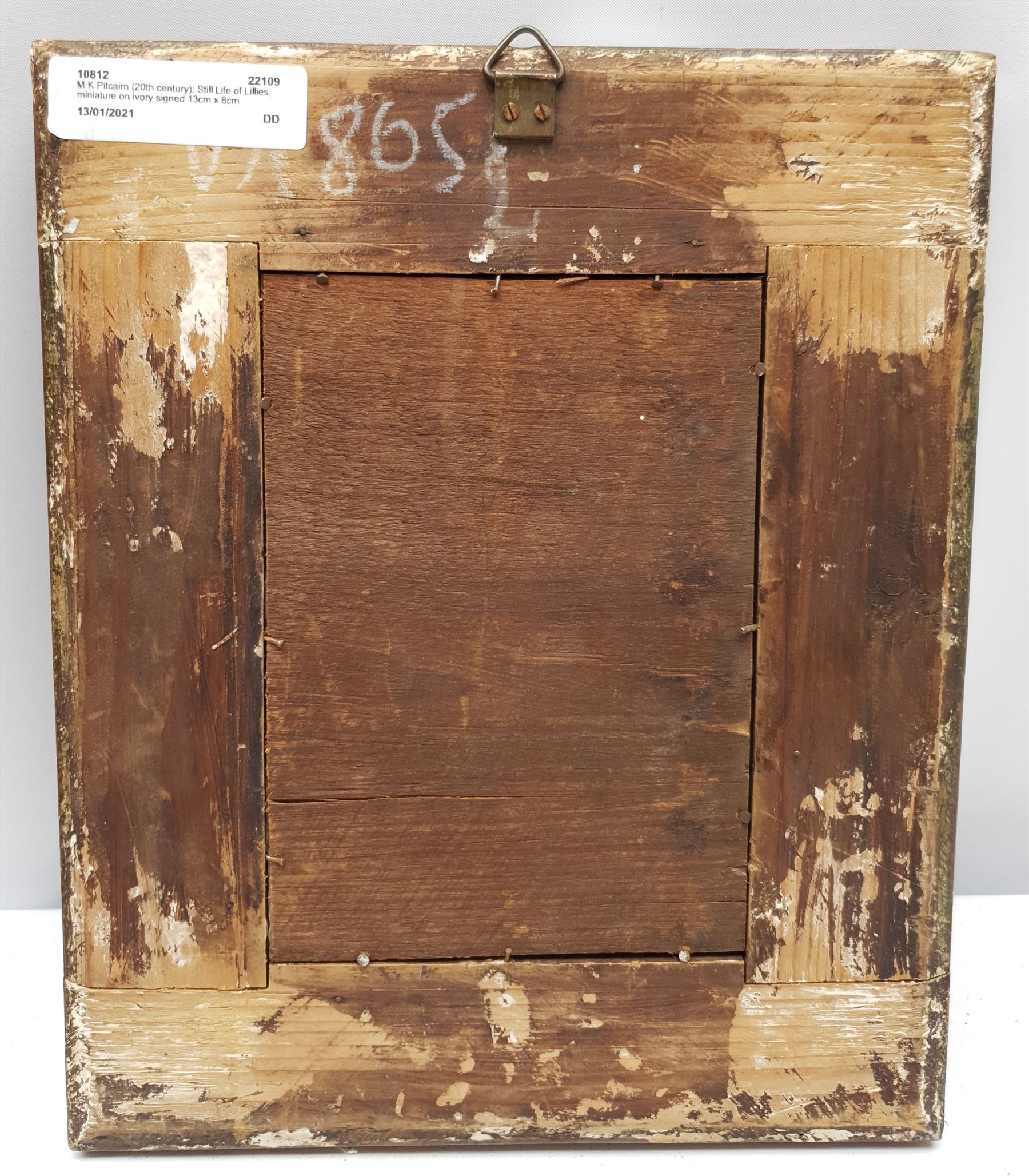 M K Pitcairn (20th century): Still Life of Lillies, miniature on ivory signed 13cm x 8cm