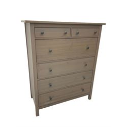 IKEA - chest fitted with two short and four long graduating drawers, in slate grey finish