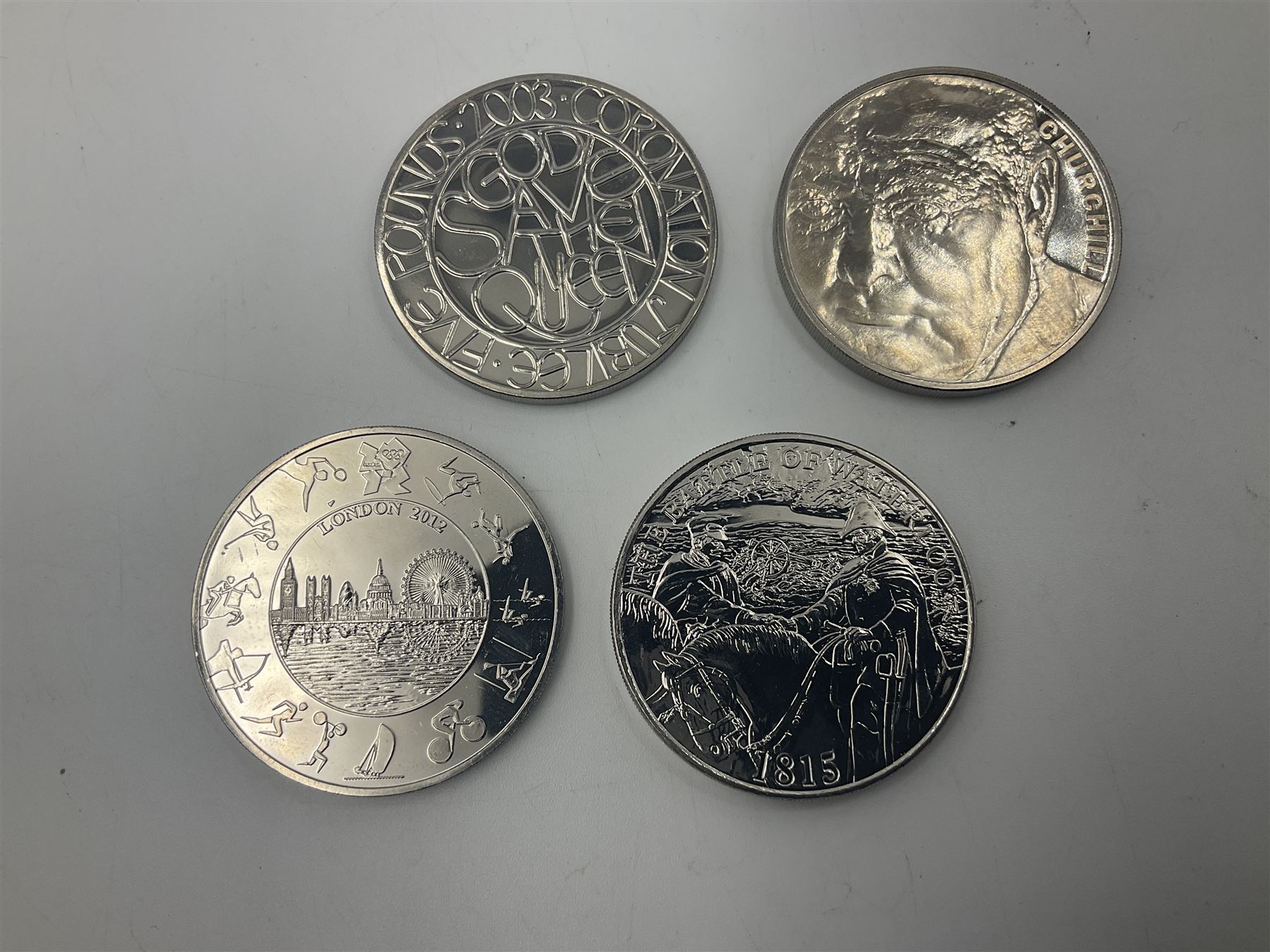 Seventeen Queen Elizabeth II United Kingdom five pound coins