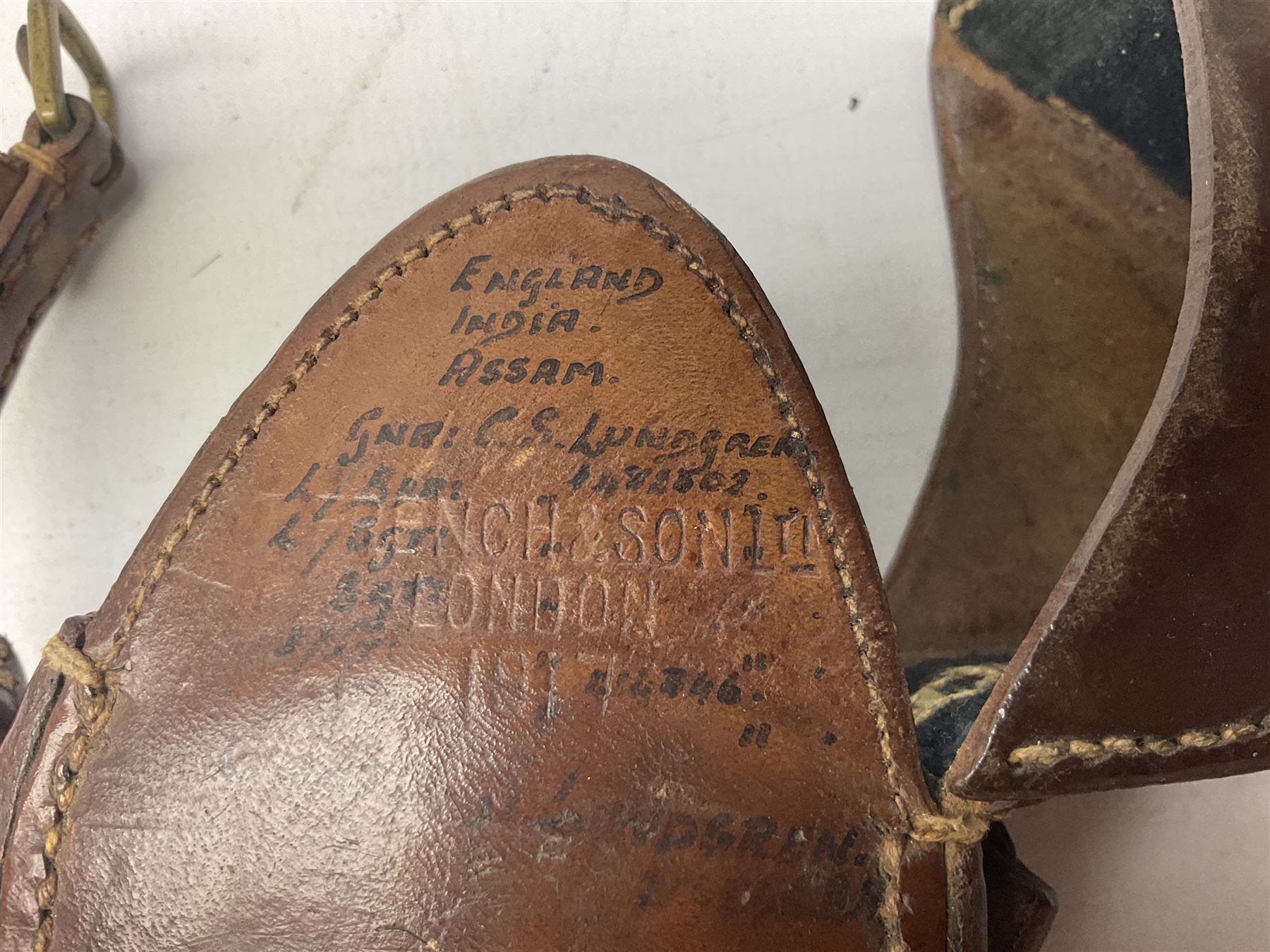 Miscellaneous items including two native ceremonial maces; steel spear head; pair of chrome plated spurs by Geo. Parker & Sons; WW1 French & Son marching compass leather case; scissor action bullet mould etc