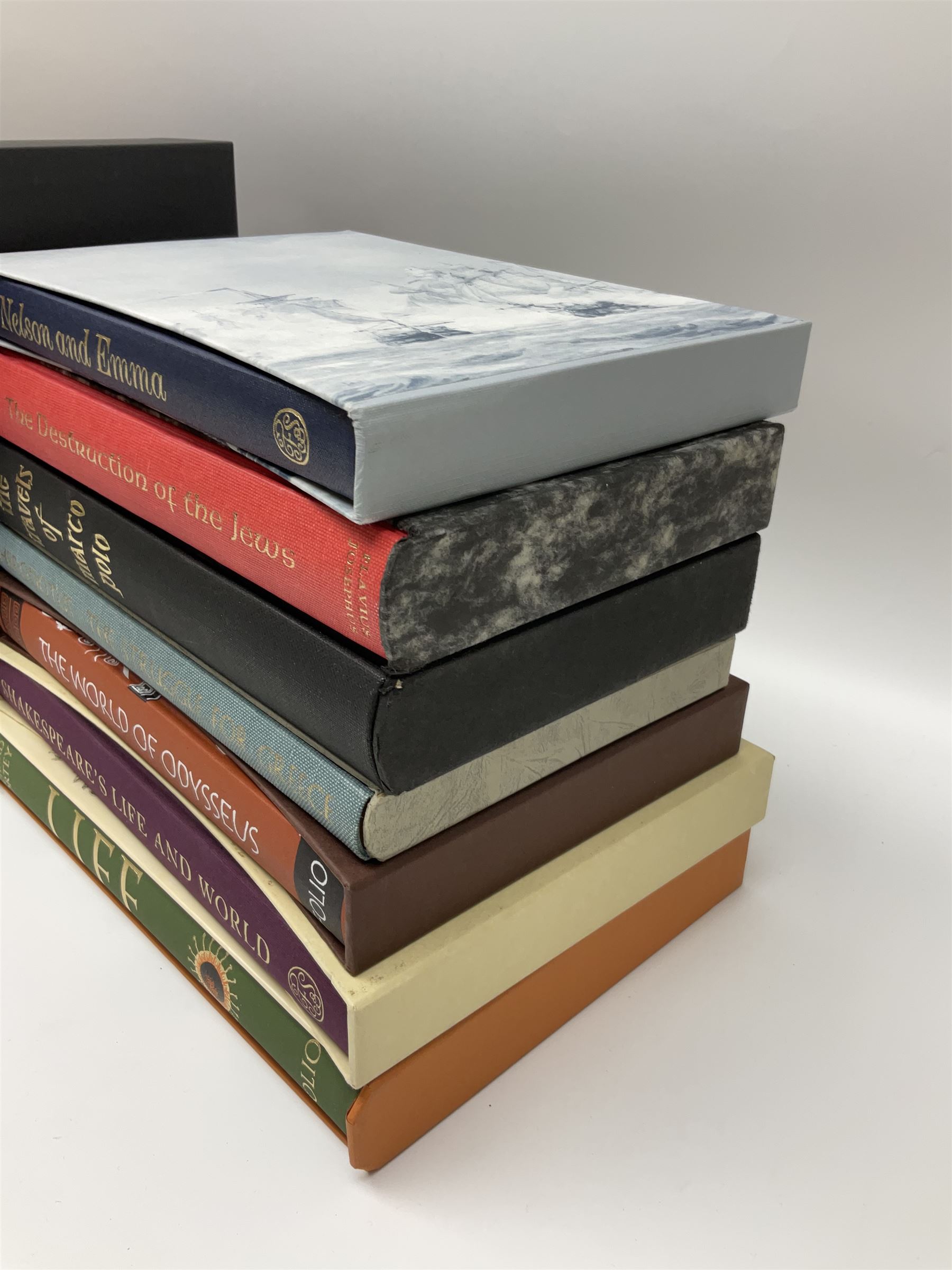 Folio Society - nineteen volumes including Life, The Dead Sea Scrolls, The World of the Odysseus, The Trial of the Templars, etc