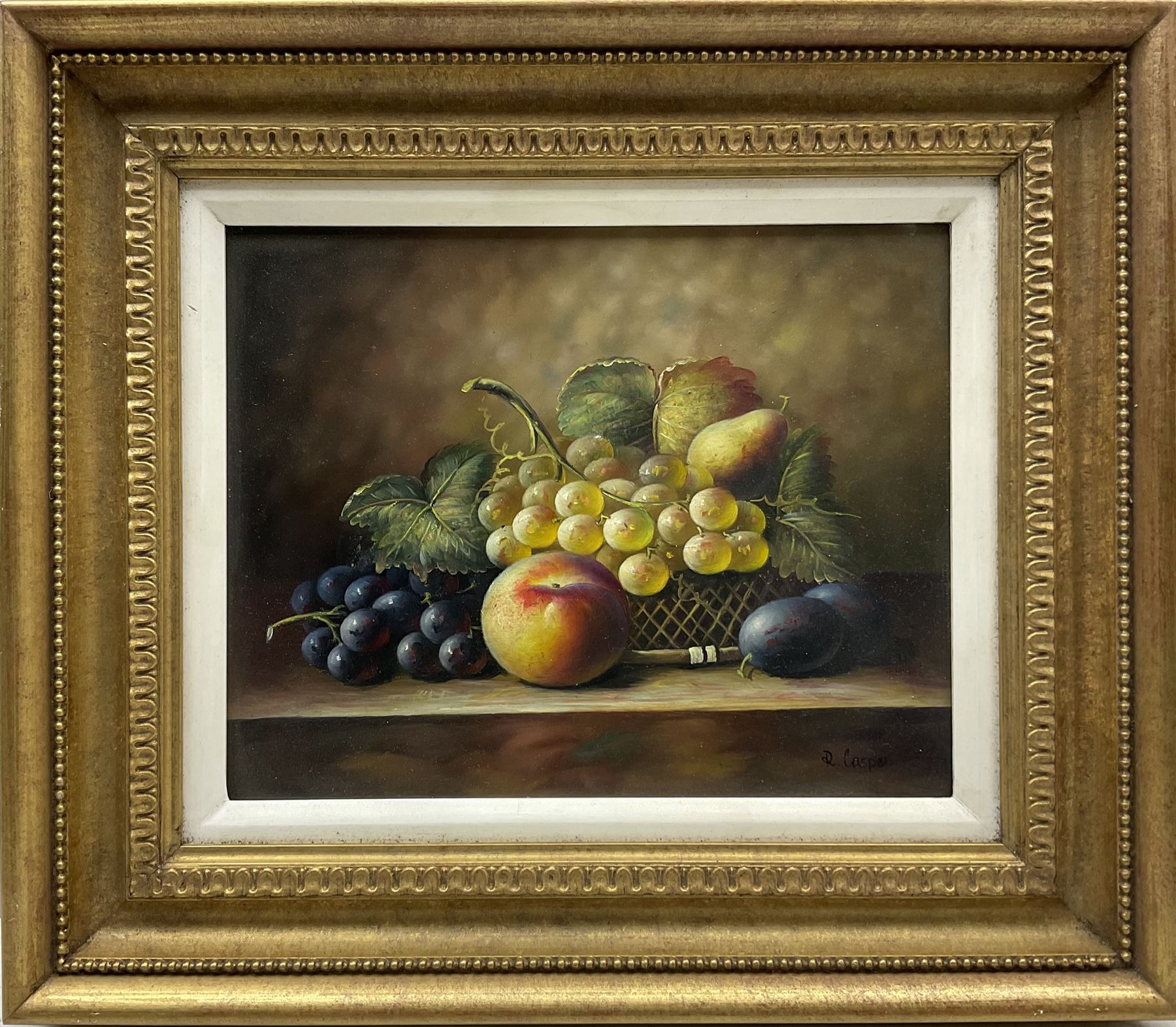 Robert Casper (British 20th century): Still Life of Fruit, oil on panel signed19cm x 24cm