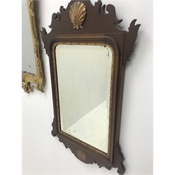 Ornate gilt framed mirror (W44cm, H82cm) and two others