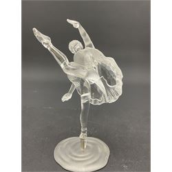 Three Swarovski figures, comprising flamenco dancer, female dancer with certificate and ballerina, tallest H21cm  