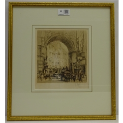  William Walcot (British 1874-1943): 'Arc San Carlo, Naples', drypoint etching signed in pencil  pub.1921, 19cm x 17cm  